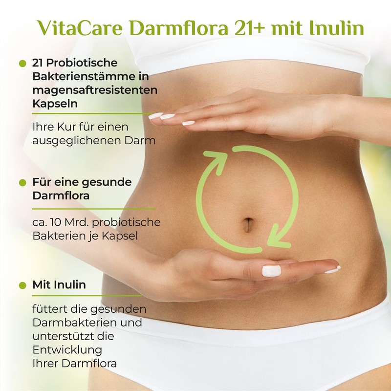 Vitacare Intestinal Flora 21+, 180 Capsules with 21 Bacterial Cultures,
