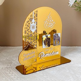 Jacklove Ramadan Advent Calendar Wooden Countdown Calendars Decorations for Home,Ramadan and Eid Decor Countdown Calendars Table Decor, Ramadan Eid DIY Count Down DecorationsMSL-268)