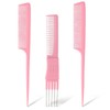 3PCS Teasing Combs for Women, Teasing Comb with Metal Pick,