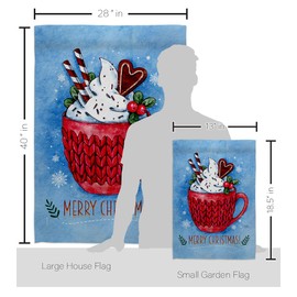 Breeze Decor Christmas Coco Garden House Flag Kit Wintertime Santa Marry Xmas Present Reindeer Season Snow Decoration Banner Small Yard Gift Double-Sided, Made in USA