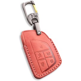 Hontumax Premium Leather 5-Button Key Fob Cover for Honda Prologue 2024, for Acura ZDX 2024 2025 Remote Key Fob Case Protector Holder Accessories (Pink)