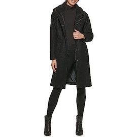 Kenneth Cole Women's Wool Coat, Full Zip Black, Small