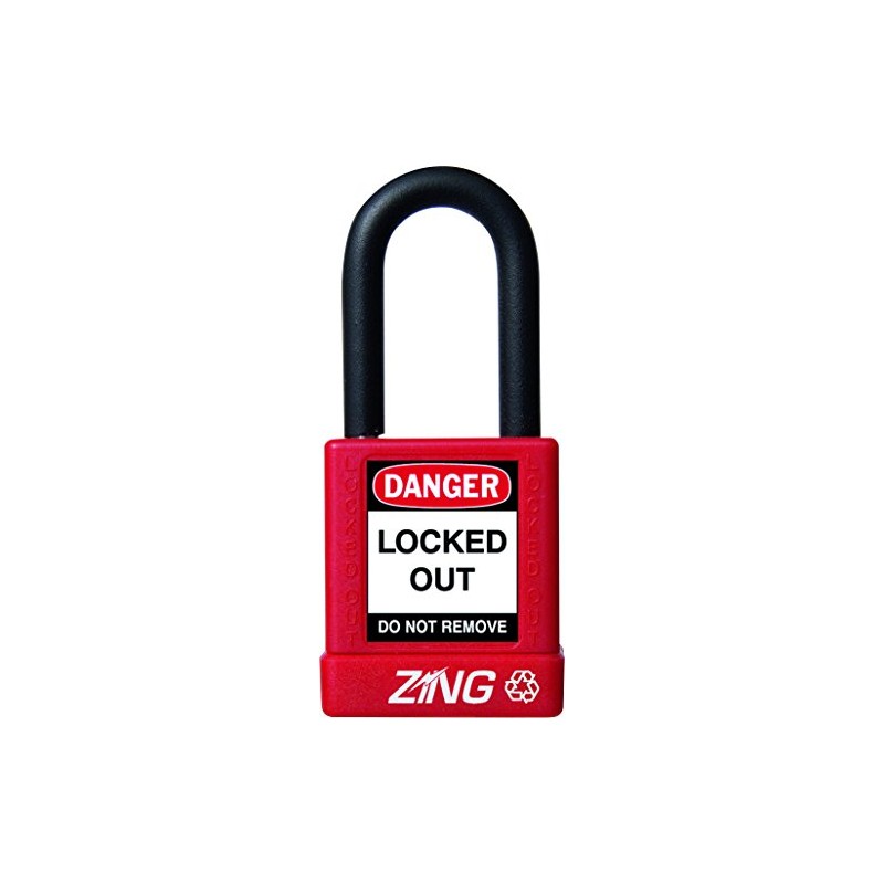 ZING 7031 RecycLock Safety Padlock, Keyed Alike, 1-1/2" Shackle, 1-3/4"