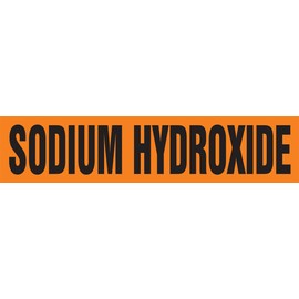 Accuform RPK643STC Snap Tite "Sodium Hydroxide" Pipe Marker for 2-1/4" to 3" OD Pipe, 14" H x 2" L x 12" W, Black on Orange