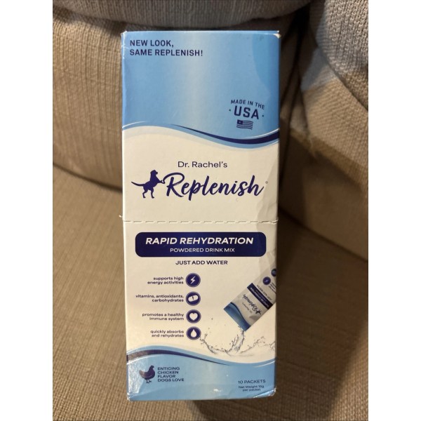 Replenish Dog Recovery Water Supplement Rapid Rehydration 10 Packets Exp