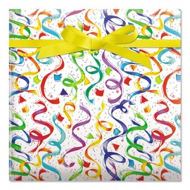 Current Happy Birthday Confetti Jumbo Rolled Gift Wrap - 23 Inches x 32 Feet (61 Square Feet Total), Peek-Proof Party Paper, For Birthdays, Graduations, Baby Showers and More