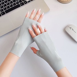 UV Protection Gloves, Women's, Summer, Fingerless, Thin Half Finger Gloves, UPF 40+, Sun Protection, Smartphone Gloves, Breathable, Quick Drying, Fingertips, Fingertip Gloves, Driving Gloves, Running,