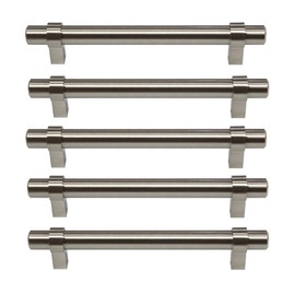 Design House Emery Cabinet Pulls, 5-Pack, 5-1/16-Inch (128mm) Center-to-Center Cabinet Pulls, Modern Kitchen Handles, Satin Nickel, 189423-SN