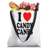I Heart (Love) Candy Canes Winter Peppermint Christmas Tote Bag