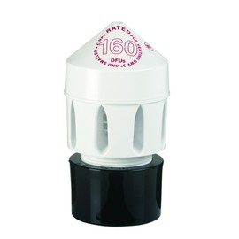 Oatey 39221 Air Admittance Valve with Straight ABS Schedule 40 Adapter Sure-Vent 3 in. x 3 in.160 Branch, 72 Stack DFU Capacity