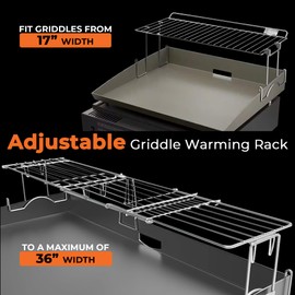 Adjustable Griddle Warming Rack by Griddle Buddy for 17" 22" 28" 36" Blackstone Grills