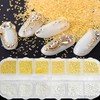 2 Box/24 Tabletts Nailart Perlen Mikroperlen Kaviar 0.8-3mm Gold Silber