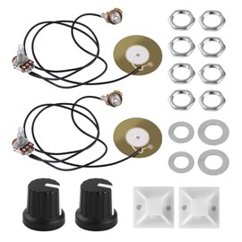 2 Packs 50mm Piezo Pickup Transducer Prewired Amplifier with 6.35mm Output Jack for Acoustic Guitars, Ukuleles, and Cigar Box Guitars