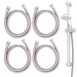 BadeStern Hand Shower Hoses: Set of 4 Stainless Steel Shower Hoses with Twist Protection, 1.5 m (Bath Shower Hose, Shower Hose with Twist Protection)