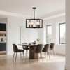LUMLLSAJI 6-Light Modern Black Chandeliers for Dining Room, Geometric Metal