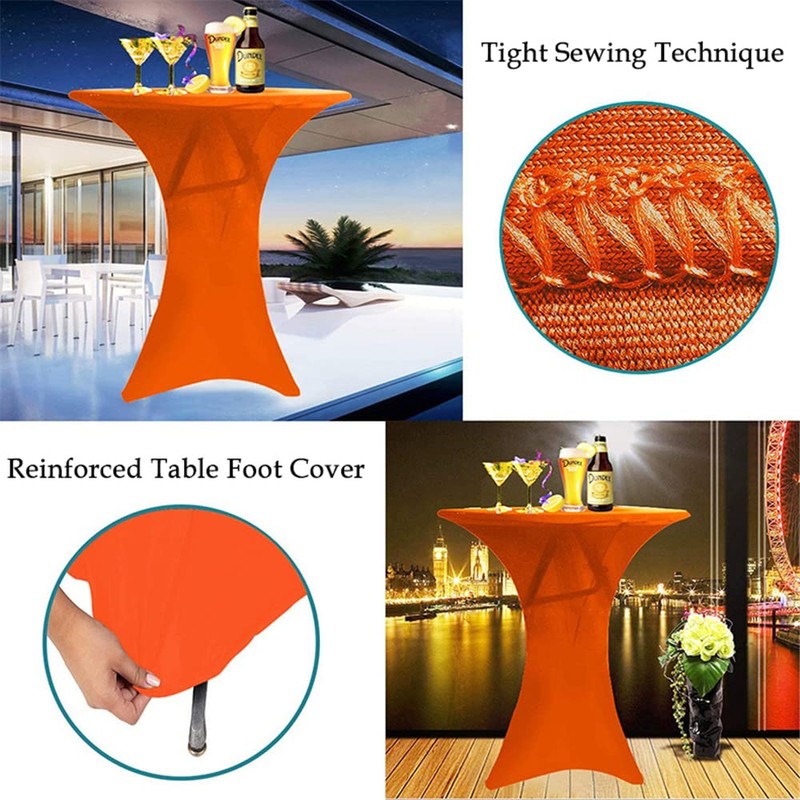 Highdi Stretch Bar Table Covers, Spandex Elastic Cocktail Tablecloths for
