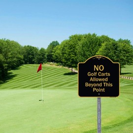 SignMission Designer Series Sign - Private Property No Outlet No Trespassing Or Turn Around with Stop Symbol | Black & Gold 18" X 18" Heavy-Gauge Aluminum Architectural Sign | Made in The USA