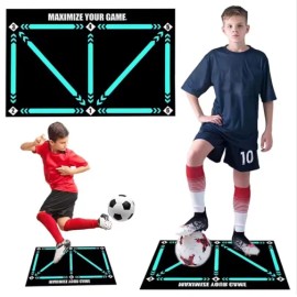Professional Football Training Mat Non-Slip Soccer Footwork Practice Rug Home Gym Floor Mat for Kids & AdultsSize: 40*60cm, Color: black