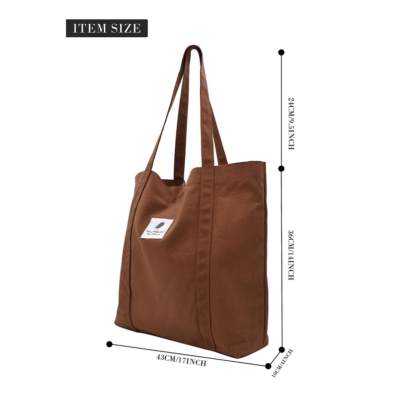 Women's Fabric Bags Tote Bag Plain Shoulder Bag Lightweight Large