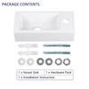 DeerValley DV-1V081RA Wall Mount Sink, Mini Rectangle Bathroom Sink, Small