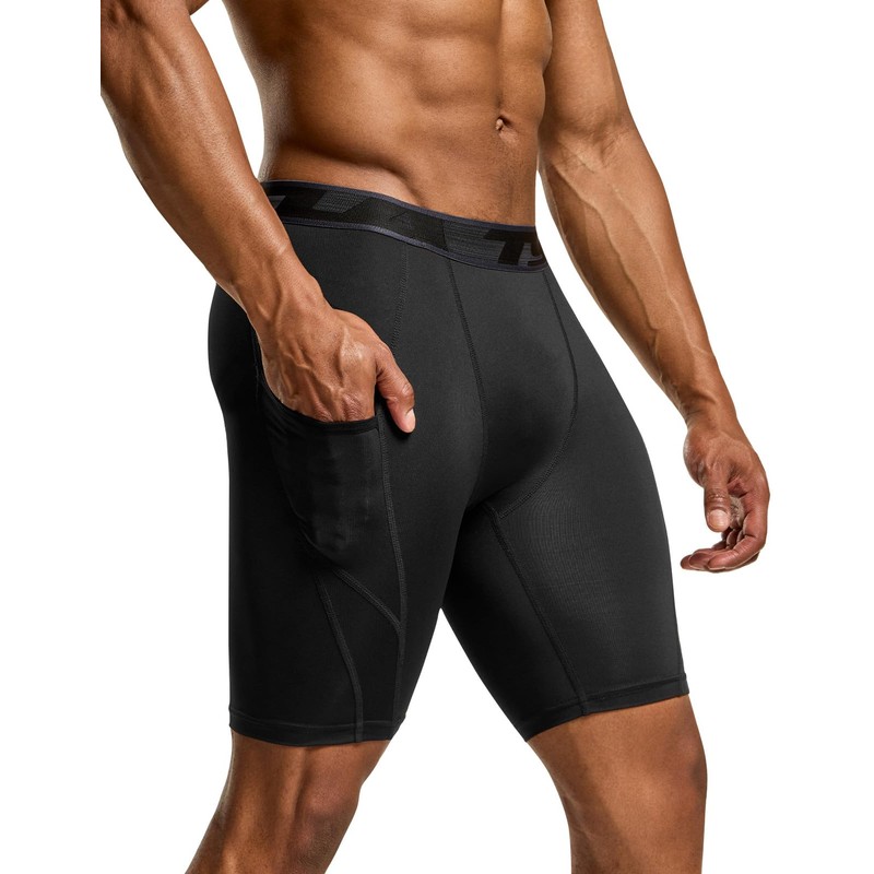 TSLA Men's Athletic Compression Shorts, Sports Performance Active Cool Dry