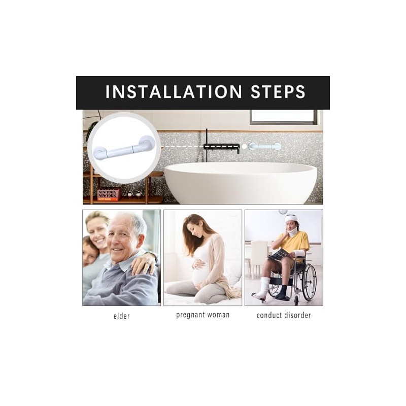 Bathroom Grab Rails and Bars - Anti-Slip Grip and Hand