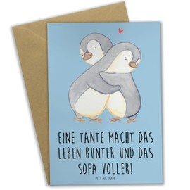 Mr. & Mrs. Panda Grußkarte Bunte Tante - Geschenk, Geschichten, einzigartige Designs, Geburtstagskarte, Ansichtskarten, Glückwunschkarte, besondere
