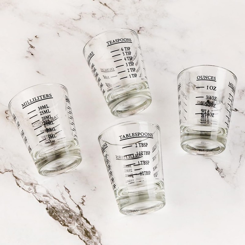 BTGLLAS Set of 4 Shot Glasses - Heavy Glass, Perfect