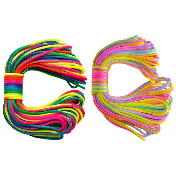 Rainbow Rainbow Paracord 0.16 inch (4 mm) 30 m (30 m) Fashionable Cute Colorful String Tent Rope, Guy Rope, Load Capacity 550.1 lbs (250 kg), For Camping, Outdoors, Survival (Pastel Rainbow)