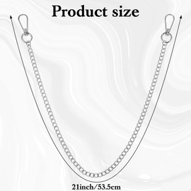 Qianyu Wallet Chain Heavy Duty Pocket Chain Jeans Chains with Lobster Clasps 21Inch Hip Hop Keyholder Metal Wallet Pants Belt for Men Women Boy Girl Key Pocket