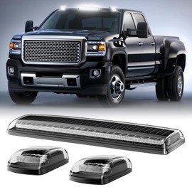 HTZCMOTO LED Cab Roof Marker Lights Compatible with Silverado Sierra 2500HD 3500HD 2015-2019, Top Cab Clearance Lights for Trucks, White Light + Clear Len