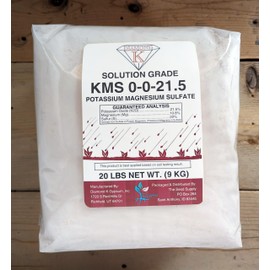 KMS Potassium Magnesium Sulfate 0-0-21.5 - Sul-Po-Mag Solution Grade Fertilizer Powder (20 Pounds)