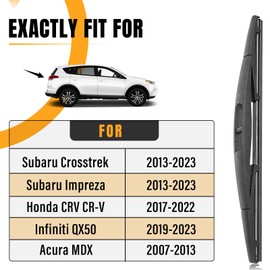 AUTOBOO 12 Inch Rear Wiper Blade Replacement for Subaru Crosstrek Impreza 2023-2013 Honda CRV 2022-2017 Infiniti QX50 23-19 MDX 13-07-BACK Windshield Wiper Blade -Original Factory Quality (Pack of 1)