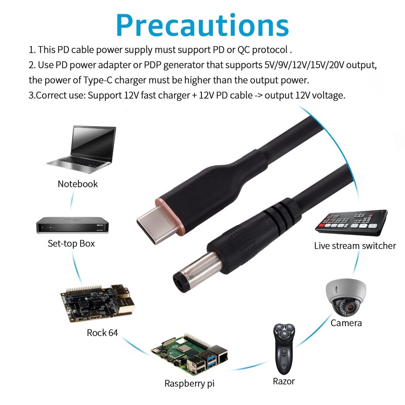 DSD TECH MagicConn USB Type C PD to DC Power