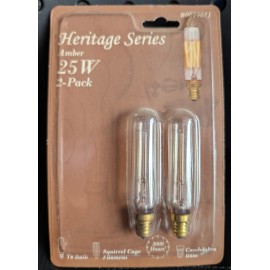 Heritage 2-Pack Light Bulbs Heritage Series Amber 25W T6 Squirrel Cage Filament #0619011