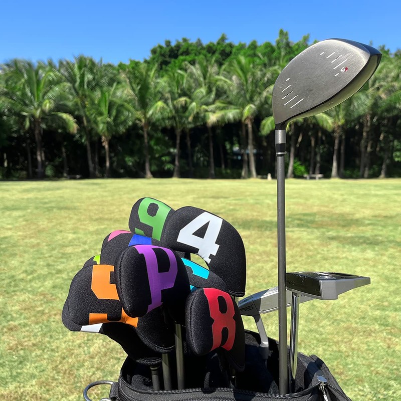Golf Iron Covers Set for Irons Neoprene Colorful Counted Iron