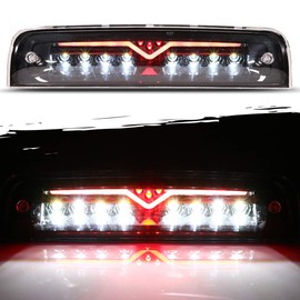AQEEI High Mount Stop Light Led 3rd Brake Light Center Stop Cargo Tail Light Fit For Dodge 2009-2010 For Ram 2010-2018 Third Rear Cab Roof Center Tail Cargo Lamp Black Housing Clear Lens