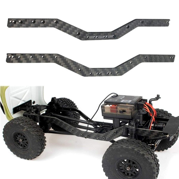 XUNJIAJIE Carbon Fibre Frame Rails Left&Right for 1:24 Axial SCX24