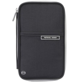 Passport Wallet, RFID Family Travel Passport Holder with Hand Strap, RFID Blocking Credit Card Wallet for Men & Women, Trip Document Organizer Fits Phone and Tickets, by VanFn P.Travel Series (Black)