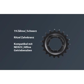 Sprocket for Nexus I Alfine Sprocket for Bicycle Rear Wheel Transmission Hub Wear Part Hub Replacement Sprocket (Black 19 Z)