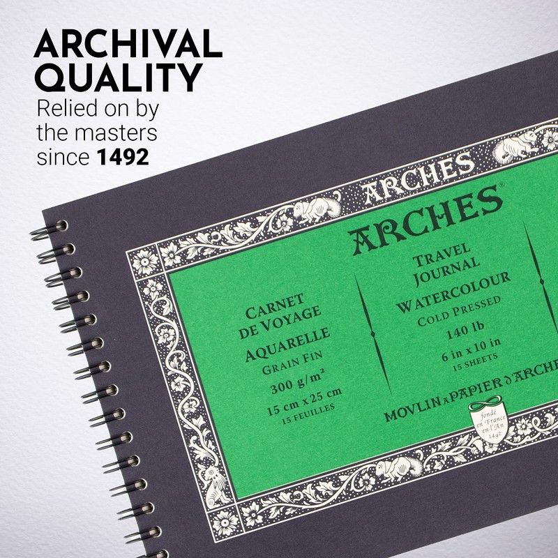 Arches Watercolor Journal 6x10-inch - 15 Sheets of 100% Cotton