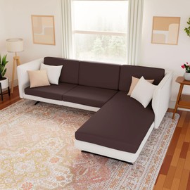 hyha - Fundas de cojín impermeables para sofá, fundas de cojín seccionales, fundas de cojín para sofá en forma de L, fundas elásticas para sofá, funda para tumbona con parte inferior elástica (funda para tumbona XL, color chocolate)