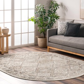 nuLOOM Oval 8x10 Becca Traditional Tiled Area Rug, Beige, Faded Transitional Design, Stain Resistant, For Bedroom, Dining Room, Living Room, Hallway, Office, Kitchen, Entryway