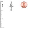 Cubic Zirconia Sterling Silver Ankh Cross Pendant Necklace, 18"