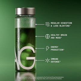 AG1 Multivitamin for Men & Women, Greens Powder Supplement, Probiotic, Gluten Free, Vegan, Keto | 75 Vitamins | Improve Gut Health | (Athletic Greens)