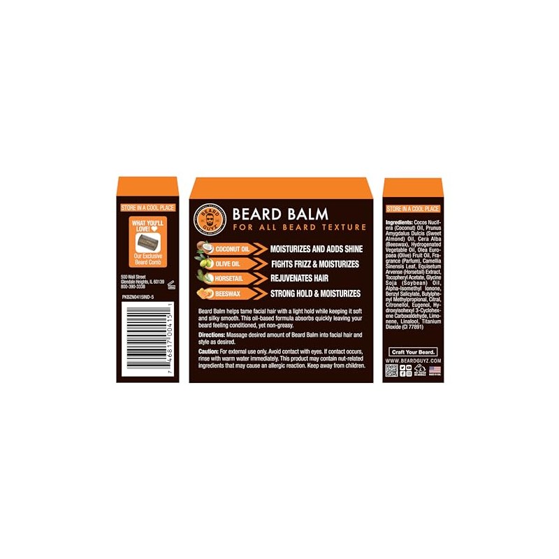 Beard Guyz Coarse Beard Balm, 3 Ounce