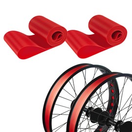 ADDMOTOR Rim Strip Rim Tape 26 inch Fat tire Liner PVC Inner Tube Cushion Protector Anti Puncture for Bikes 2PCS (Red)