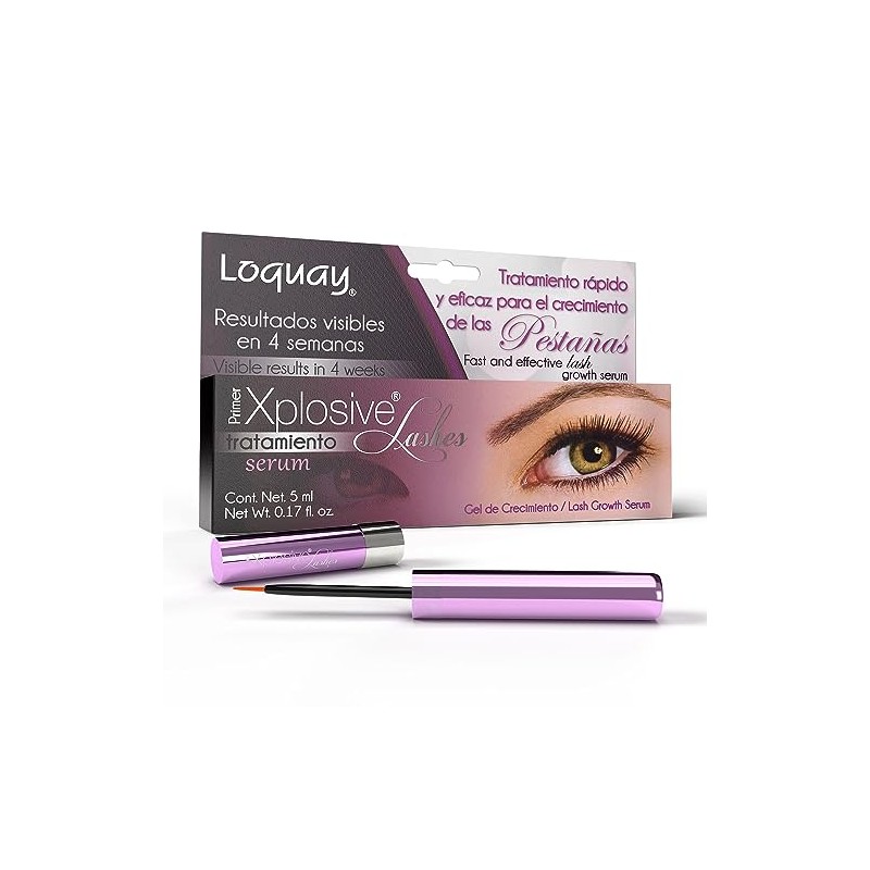 Loquay Tratamiento para fortalecer y alargar las pestañas Xplosive, Blanco,