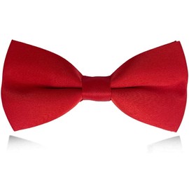 NECOTIA Men's Bow Tie, Stylish, Single Bowtie, Black, Plain, Wedding, Graduation, Chorus, red