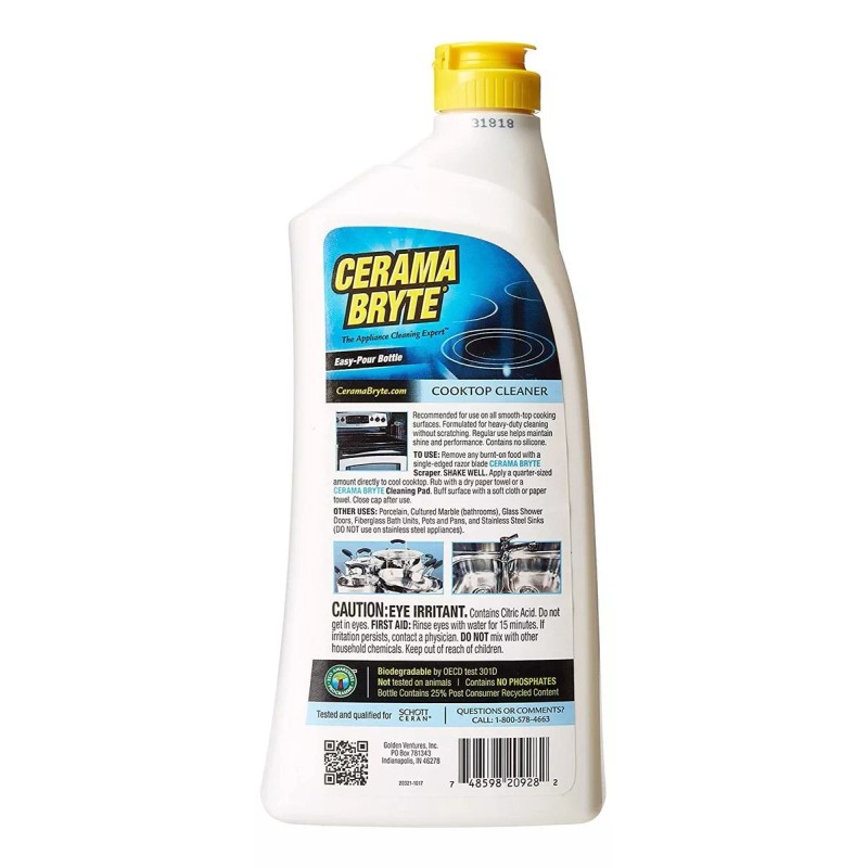 Cerama Bryte Ceramic Cooktop Cleaner (28 Oz), Scraper And 5